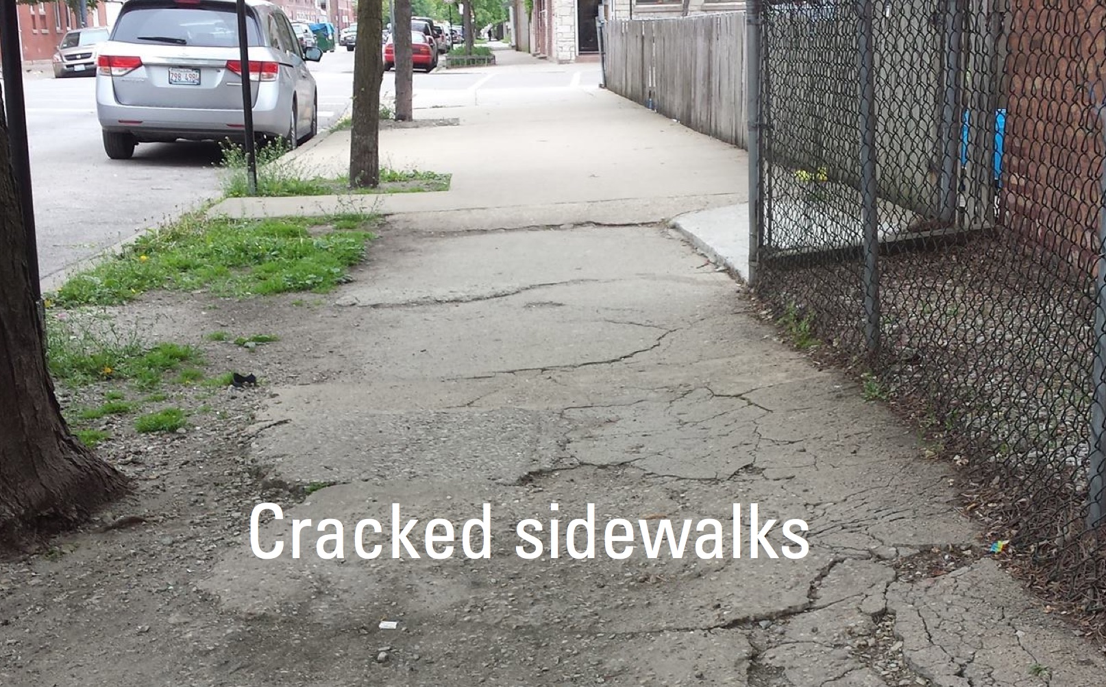 Cracked sidewalks