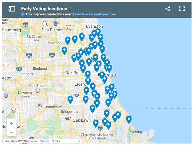 Block Club's map of Chicago Mail-in ballot drop boxes