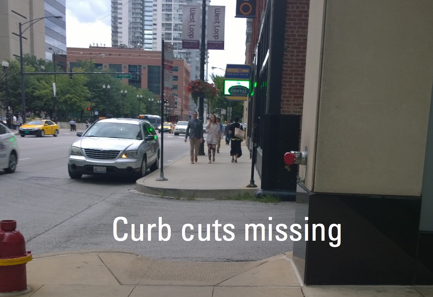 Curb cuts missing