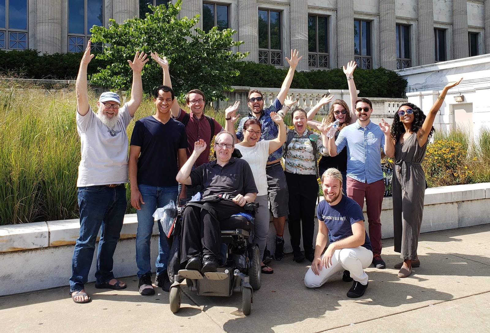 The 2019 Chi Hack Night Board of Directors having a day out at the Shedd Aquarium